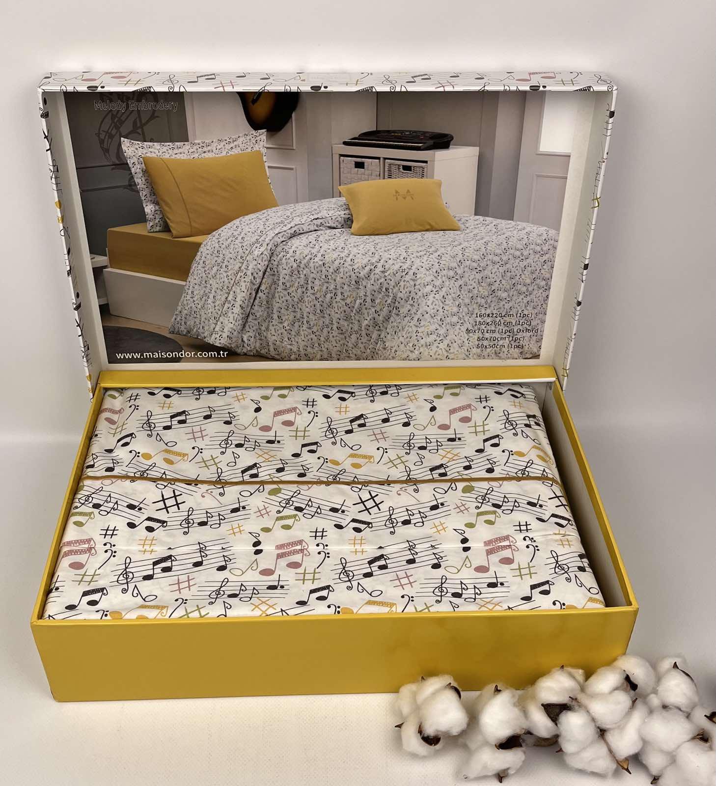 Комплект постельного белья Maison D'or Melody ранфорс 160х220 см Mustard (CN25951)