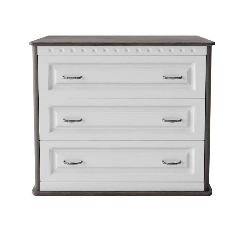 Комод Неман Леон из ДСП и МДФ 980х420х840 мм Белый супермат/Дуб Графитовый (40073)