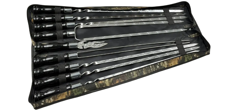 Набор шампуров GrillMaster Блэк NB-2303 двойной/овощной шампур нержавеющая сталь 3 мм ручкой 6 шт. (10-164-NB-2303)