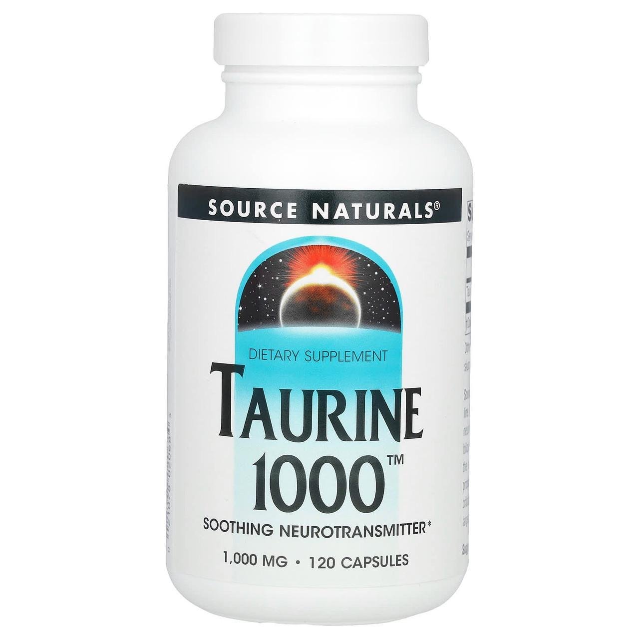 Таурин Source Naturals для нервової системи 120 капс. 1000 мг - фото 1