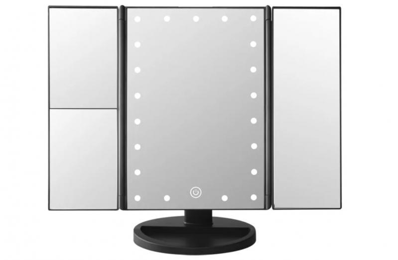 Зеркало для макияжа с подсветкой 22 Large LED Mirror Черный