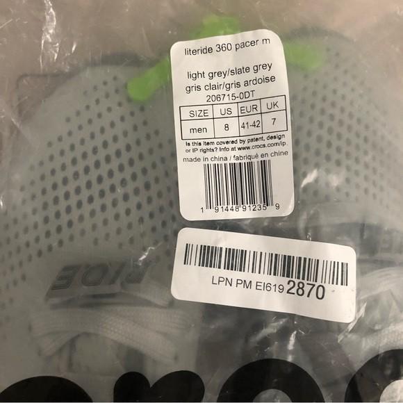 Кросівки чоловічі Crocs LiteRide 360 Pacer Slate р. 46-47 Сірий (10746) - фото 9 Кросівки чоловічі Crocs LiteRide 360 Pacer Slate р. 46-47 Сірий (10746) - фото 9