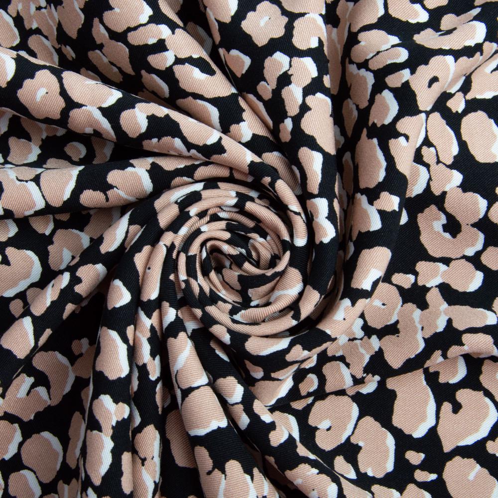 Ткань плательная штапель вискоза лео Бежевый (22395)