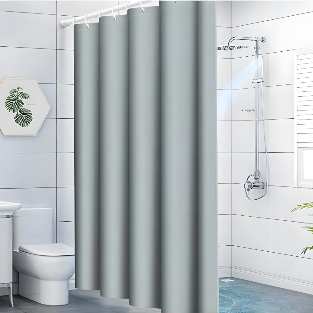 Шторка для ванной и душа с кольцами водоотталкивающая с крючками PEVA однотонный 180x180 см Серый - фото 1 Шторка для ванной и душа с кольцами водоотталкивающая с крючками PEVA однотонный 180x180 см Серый - фото 1