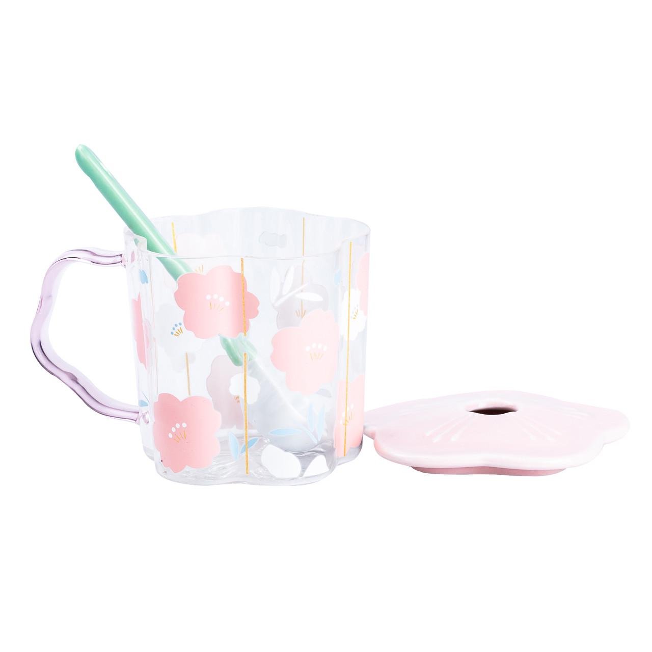Чашка с ложкой и крышкой Lighthouse 500 мл Розовый (LG-20142) - фото 3