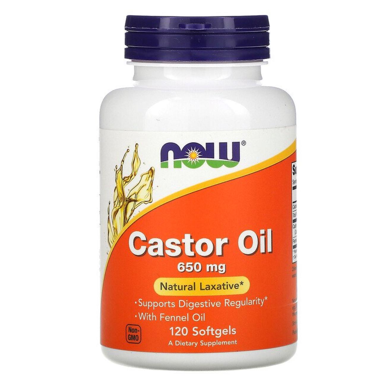 Клещевичное масло NOW CASTOR OIL 650MG 120 SGELS (НФ-00002056)