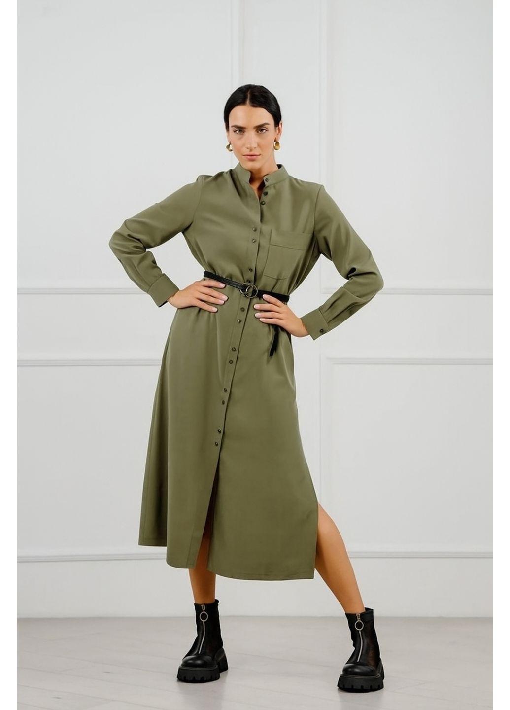 Платье-рубашка с ремнем Anastasimo S Хаки (523 хаки S) - фото 1 Платье-рубашка с ремнем Anastasimo S Хаки (523 хаки S) - фото 1