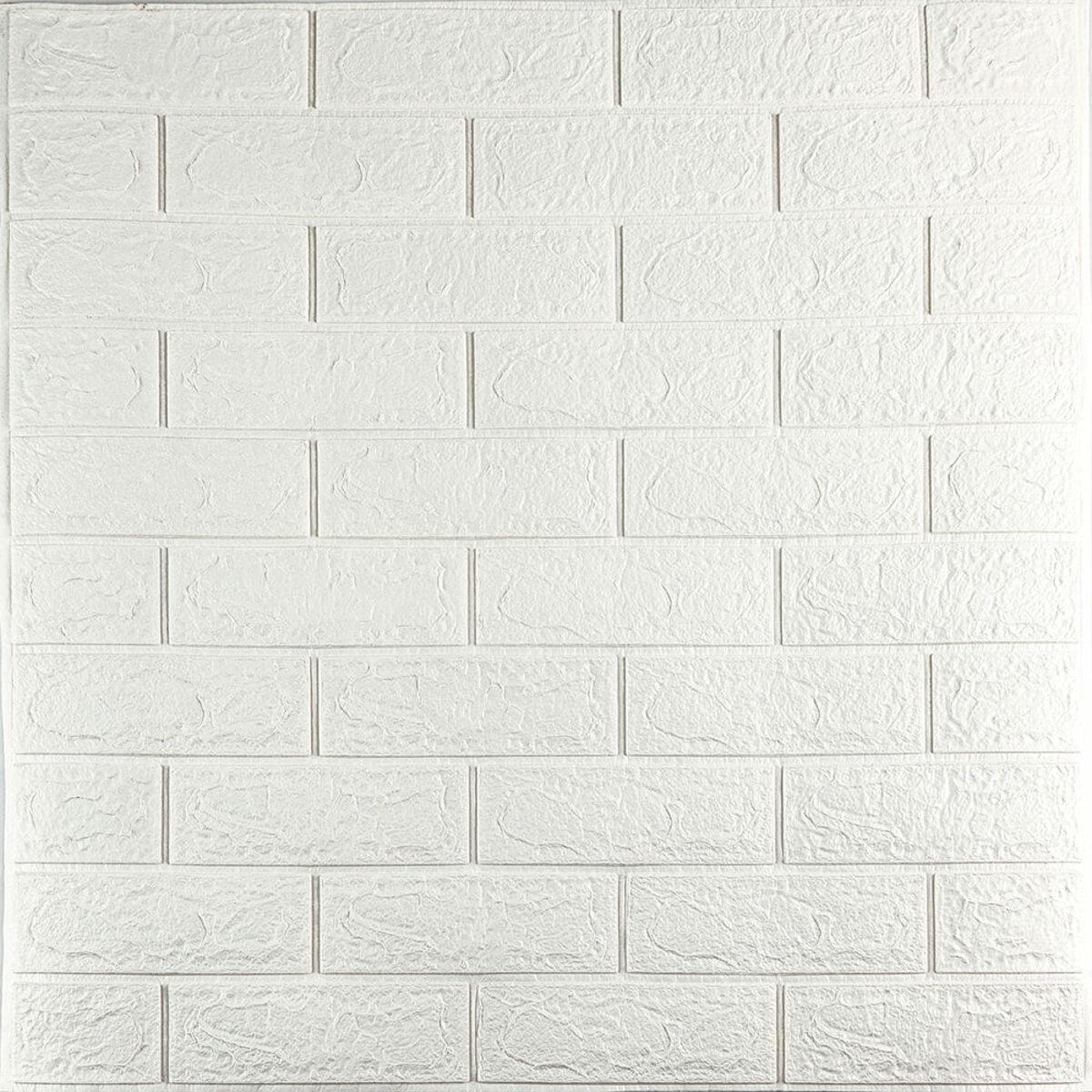 Панель самоклейна 3D цегла 001-3 700х770х3 мм Білий (SW-00000174) - фото 1 Панель самоклейна 3D цегла 001-3 700х770х3 мм Білий (SW-00000174) - фото 1