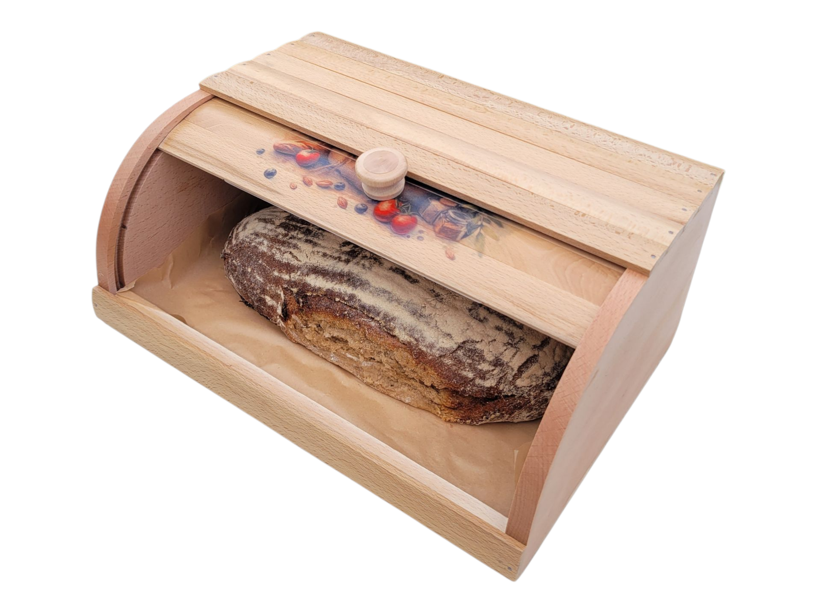 Хлебница деревянная из бука с декоративным рисунком 37,5×27×16 см ручная работа (35478143) - фото 8