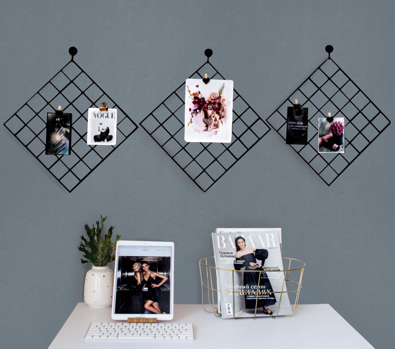 Мудборд на стену с прищепками 30х30 см 3 шт. (29319982) Мудборд на стену с прищепками 30х30 см 3 шт. (29319982)