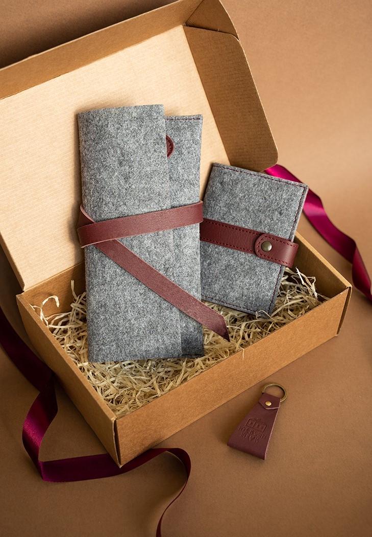 Набір аксесуарів подарунковий жіночий з фетру Осло (A-026363)