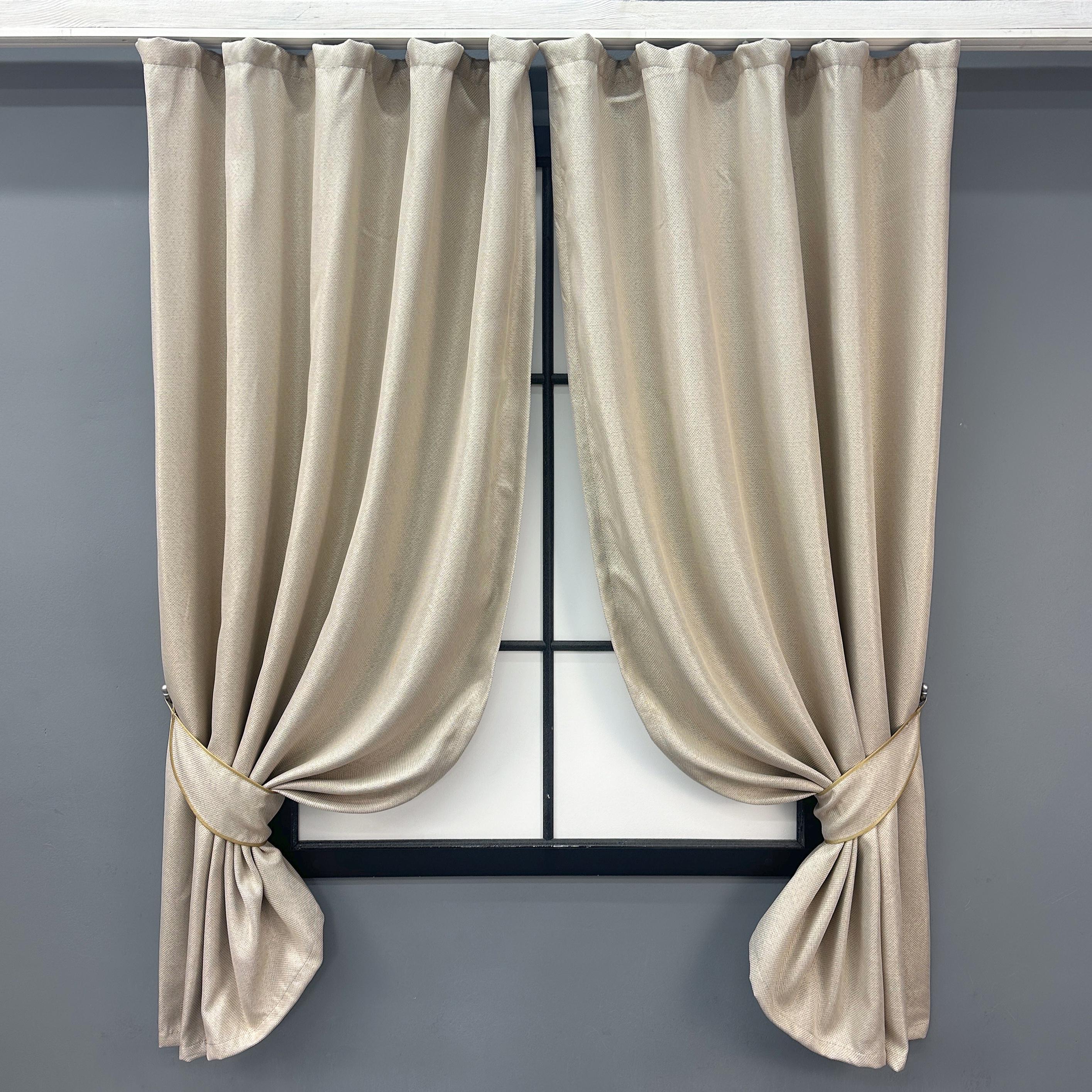 Комплект штор VR-Textil Мешковина № 1080ш 130х170 см 2 шт. Холодный бежевый (35-0356)