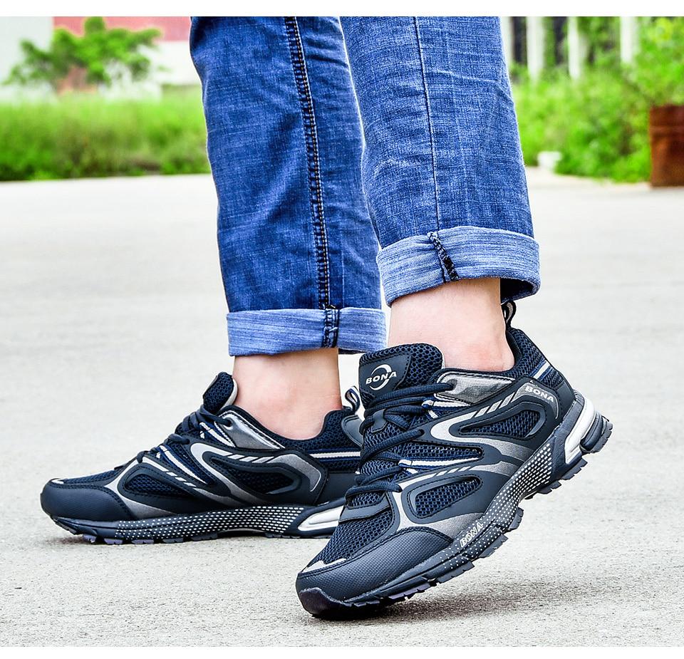 Кросівки чоловічі Bona текстиль/шкіра р. 44 Синій/Сірий (6803202) - фото 2 Кросівки чоловічі Bona текстиль/шкіра р. 44 Синій/Сірий (6803202) - фото 2