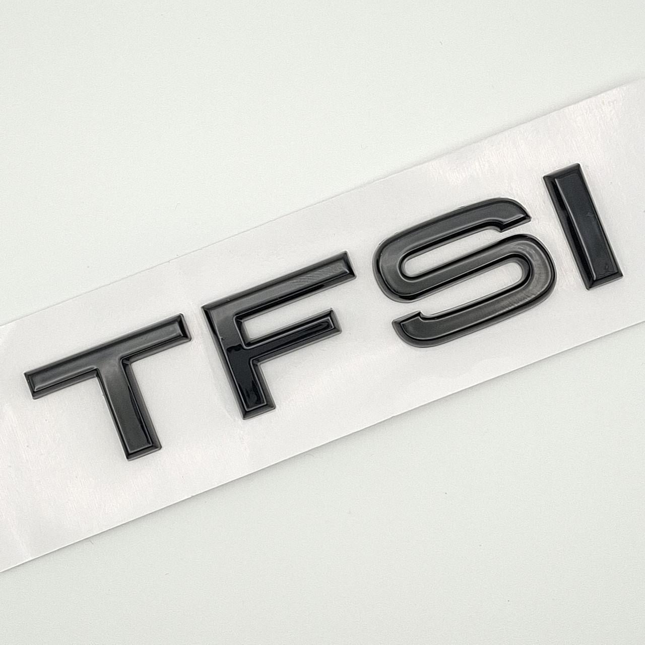 Эмблема надпись TFSI Audi на заднюю часть 10х2 см ABS Черный глянцевый (2595787723)