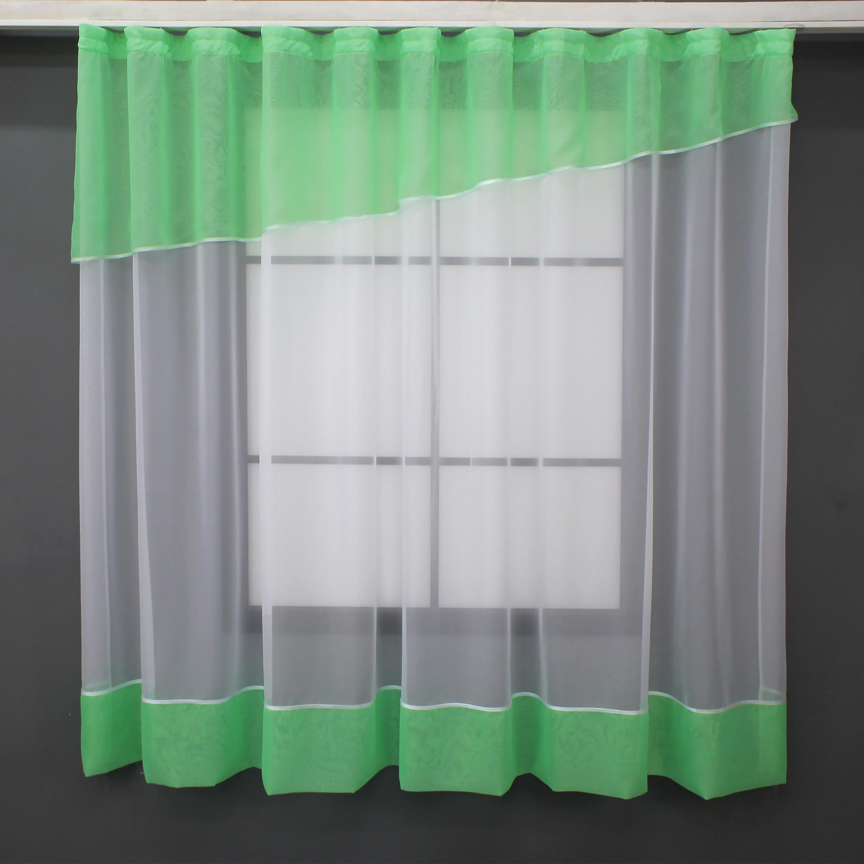 Занавеска кухонная VR-Textil № 047к 280х170 см Белый/Мятный (52-0865)