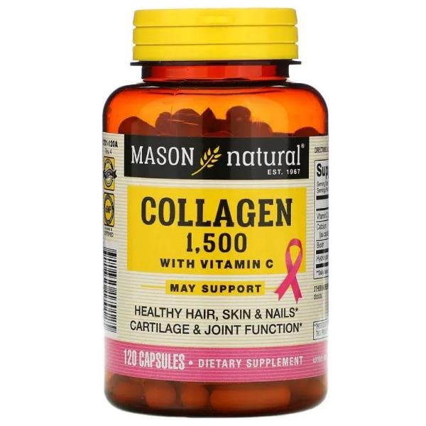 Комплекс для суставов Mason Natural Collagen 1500/Vitamin C 120 капс. (000021086)