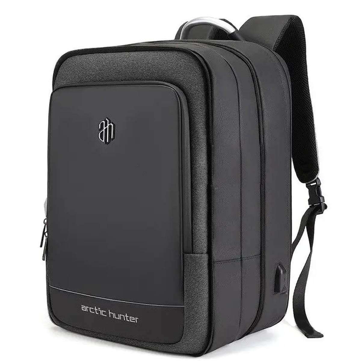 Городской рюкзак Arctic Hunter B00227L с USB для ноутбука 17,3" 41 л Черный (AH-B00227L-2948)