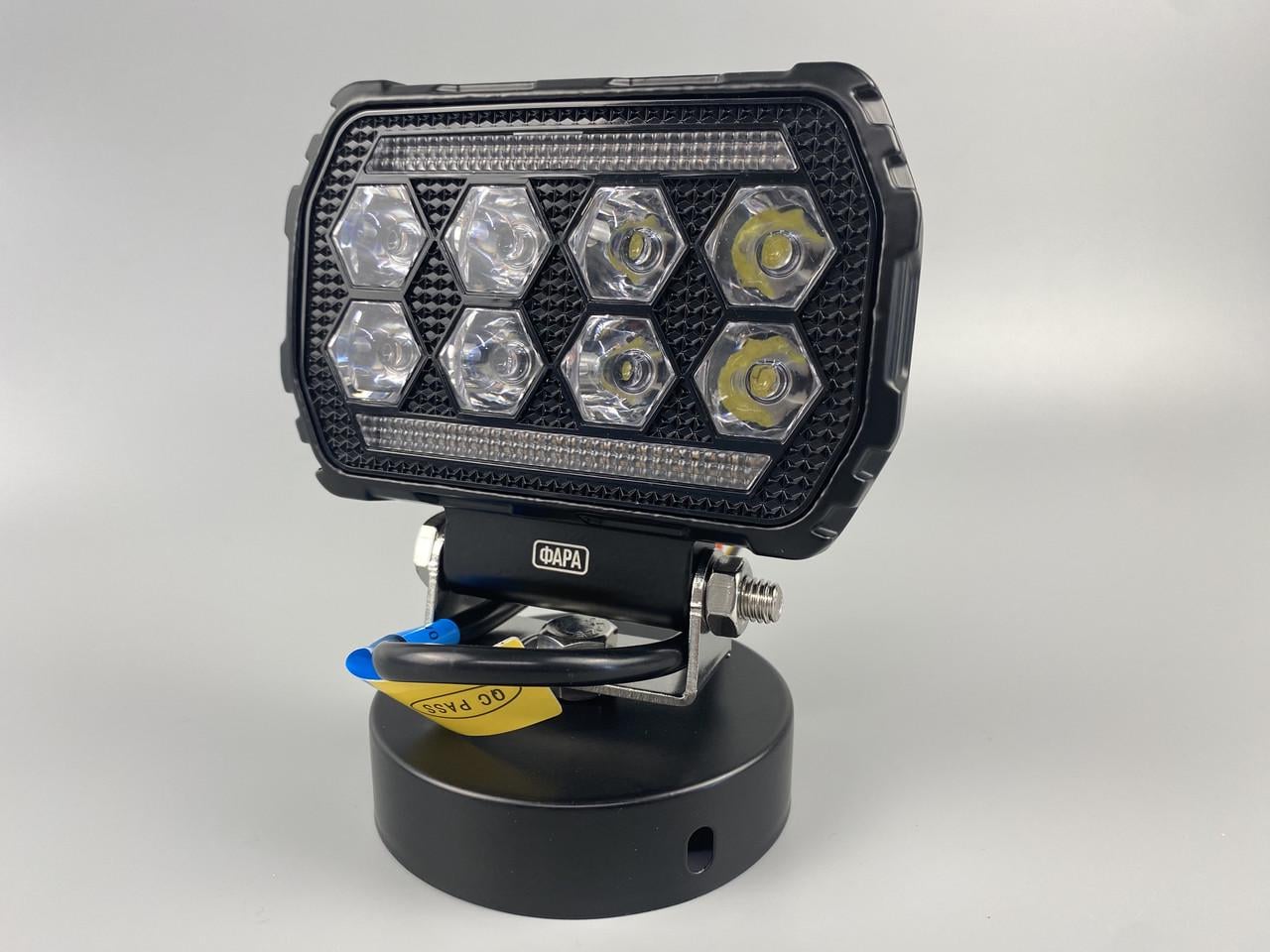 Фара LED квадратная 8 Led chip 12/24V Широкий луч/DRL свет/стробоскоп свет 6500 К IP67