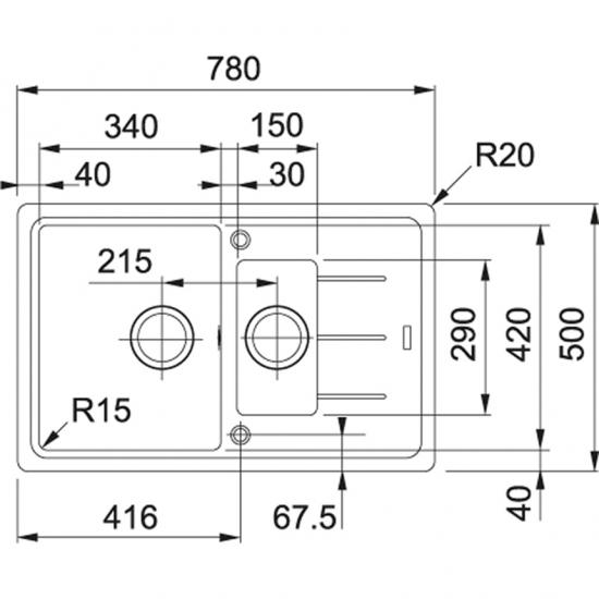 Мойка для кухни Franke BASIS BFG 651-78 фрагранит 780х500х200 мм Бежевый (ERC-114.0272.633) - фото 2 Мойка для кухни Franke BASIS BFG 651-78 фрагранит 780х500х200 мм Бежевый (ERC-114.0272.633) - фото 2