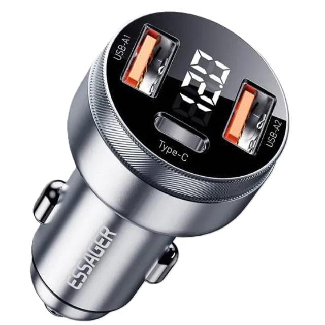 Зарядное устройство для телефонов автомобильное Essager ES-CC10 80 Вт два порта USB/Type-C Quick Charge (24162135)