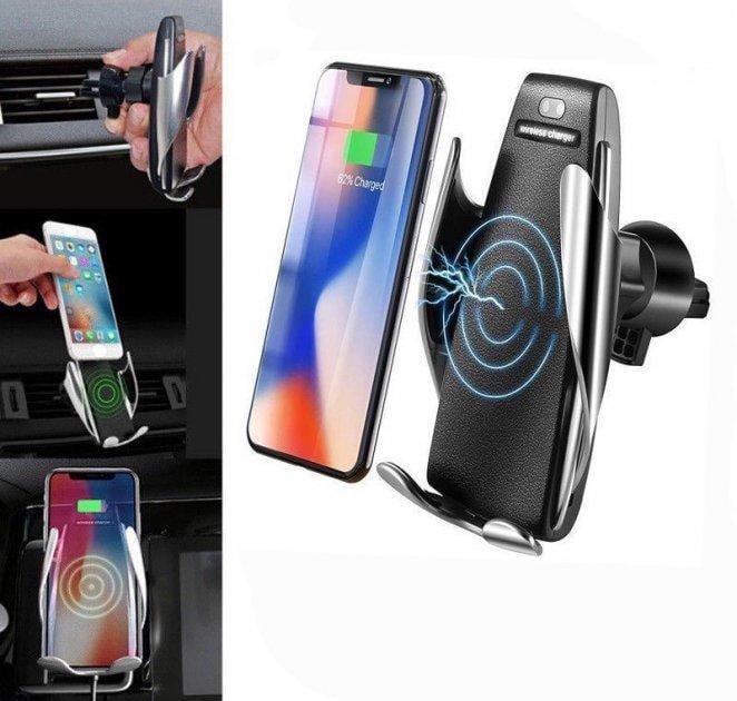 Автомобильный держатель телефона с беспроводной зарядкой Smart Sensor S5 Wireless Car Charger Silver - фото 8 Автомобильный держатель телефона с беспроводной зарядкой Smart Sensor S5 Wireless Car Charger Silver - фото 8