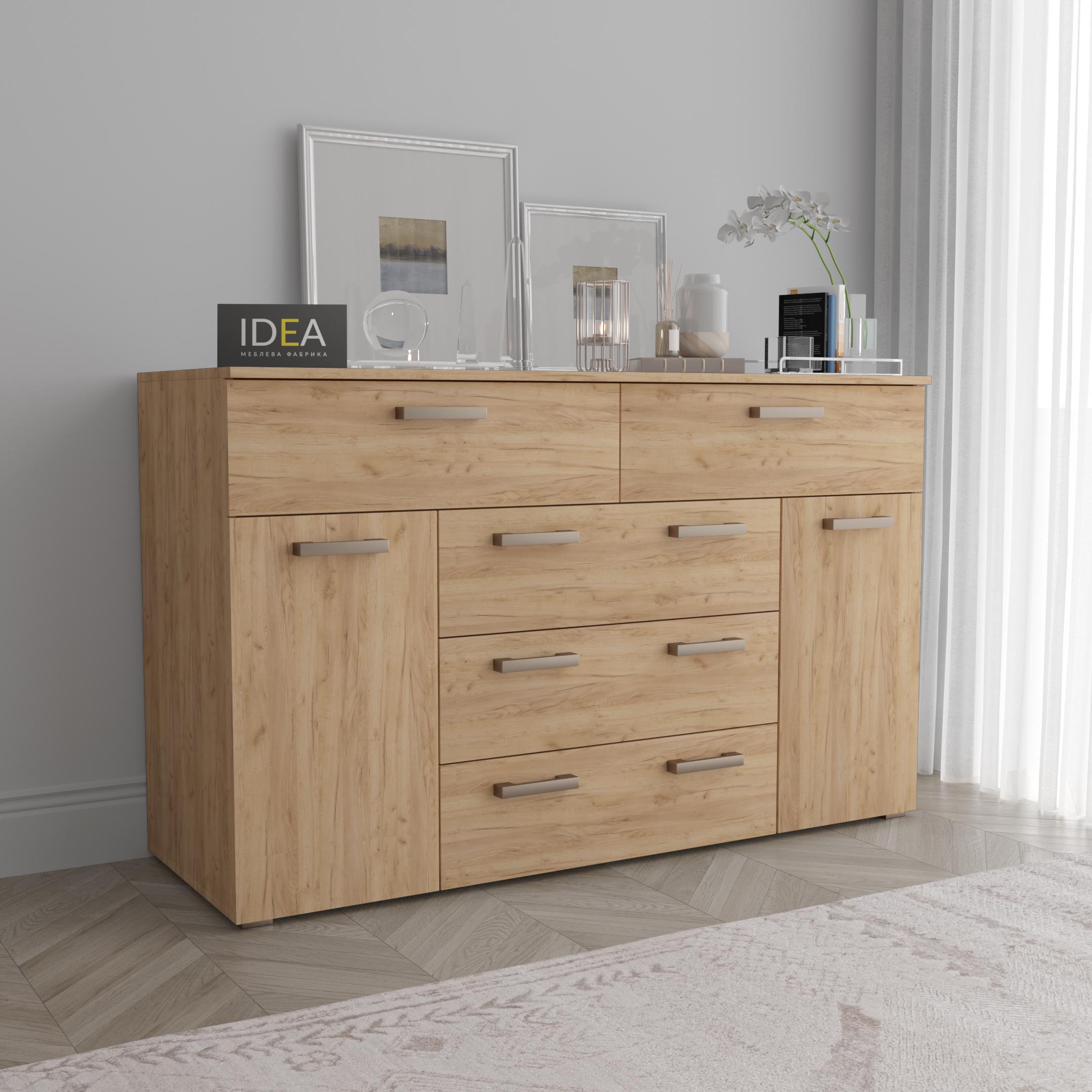 Комод Idea ТКБ-377.1 на 5 шухляд з дверима Дуб крафт (26718317) - фото 1 Комод Idea ТКБ-377.1 на 5 шухляд з дверима Дуб крафт (26718317) - фото 1