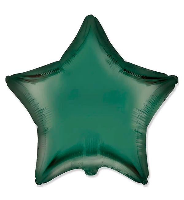 Повітряна куля Зірка 45 см Темно-зелений сатин (356420)