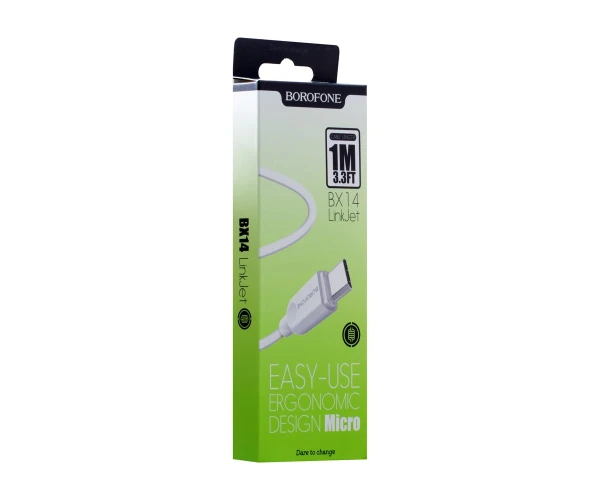 Кабель дата USB Borofone BX14 Micro 1 м White - фото 2