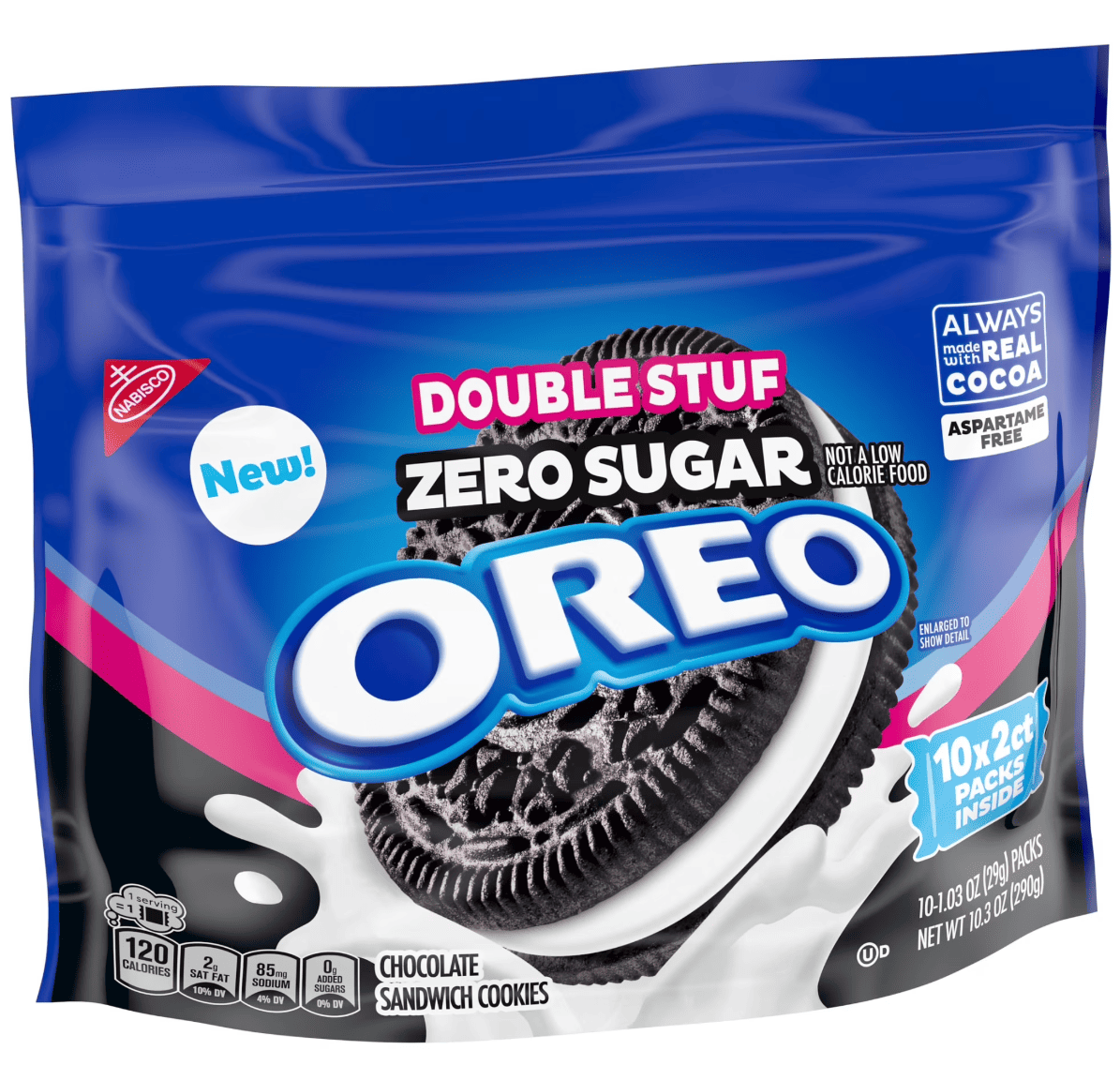 Печенье OREO Double Stuf Zero Sugar Chocolate Sandwich Cookies 290 г (3126124182)