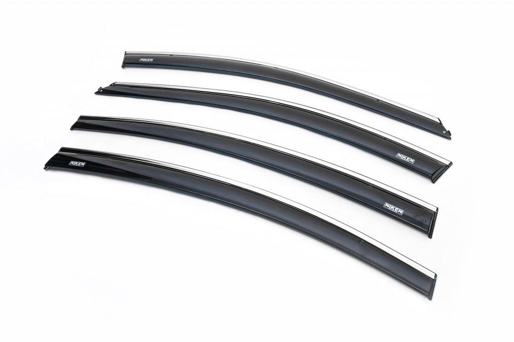 Вітровики з хромом SD Niken для Chevrolet Cruze 2009-2015 рр. полікарбонат Чорний Вітровики з хромом SD Niken для Chevrolet Cruze 2009-2015 рр. полікарбонат Чорний