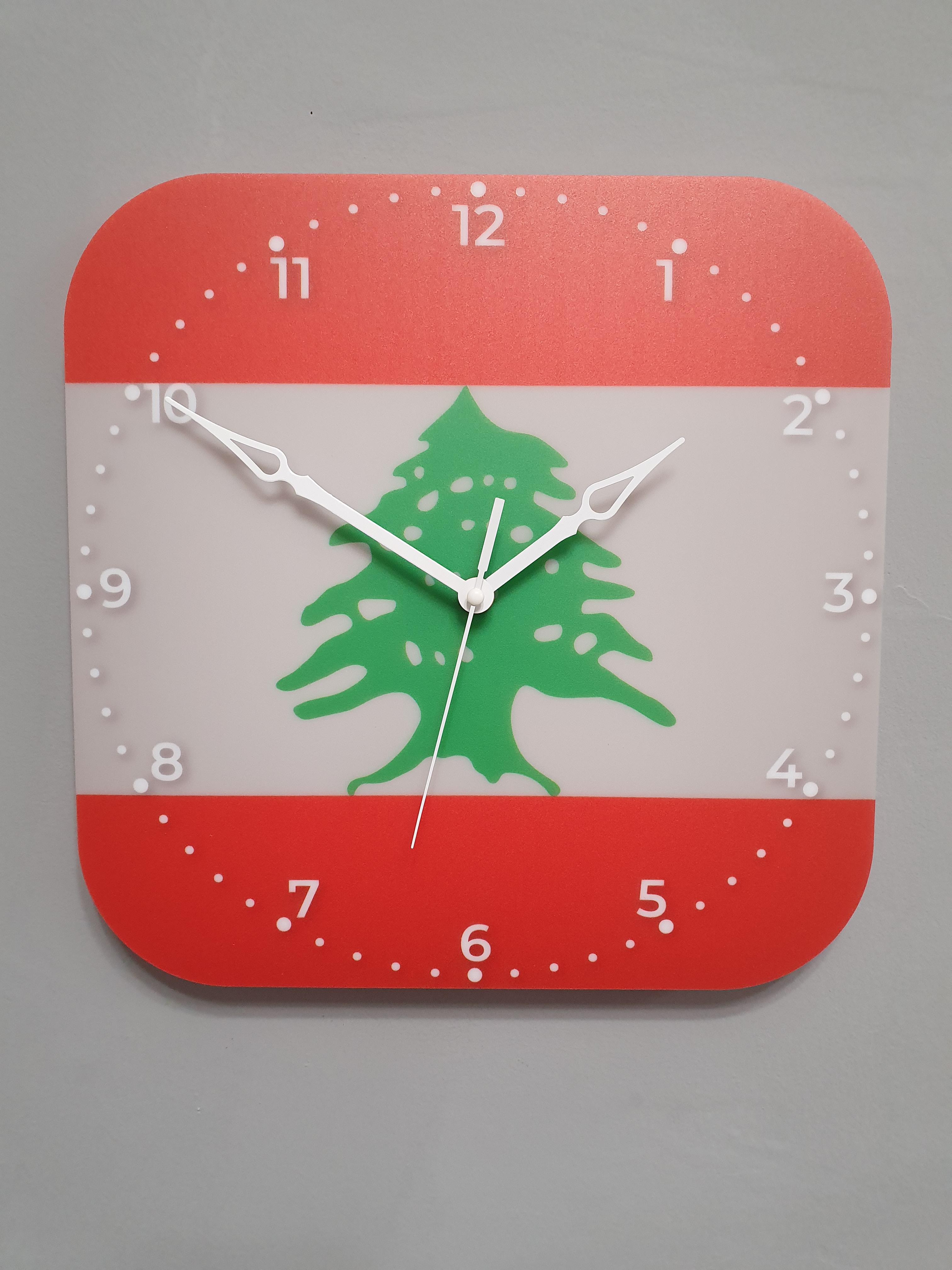 Годинник настінний прапор Лівану (3757)