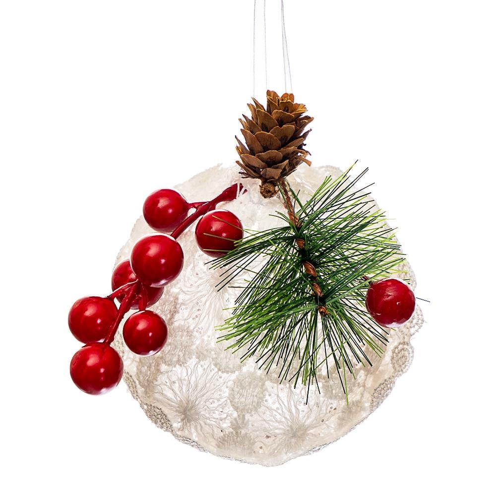 Набір новорічних прикрас Elisey Мереживна кулька 6 шт. (003NZK)