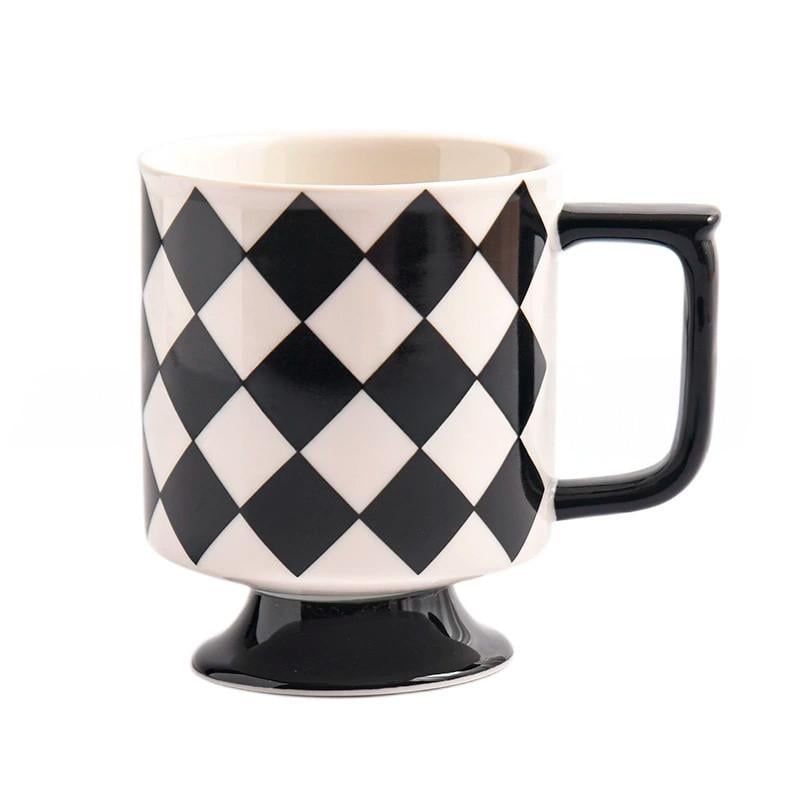 Чашка сувенирная Lesko XZ133 Geometry керамическая 250-300 мл Black/White (3007224018)