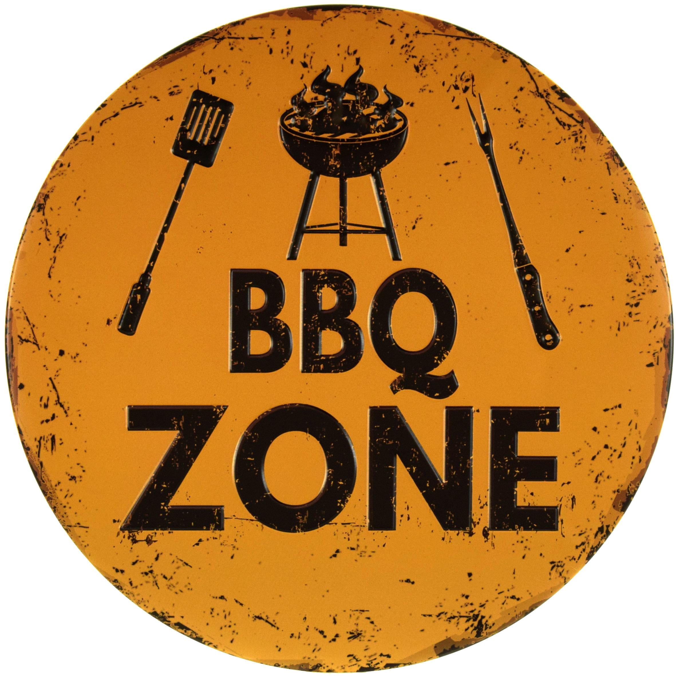 Табличка металева Зона Барбекю/BBQ Zone кругла 30 см