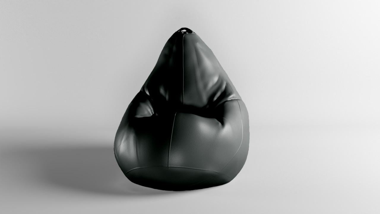 Бескаркасное кресло-мешок SkyPuff MEGA Груша Экокожа Zeus Delux XXXL 160х120 см Black (160184)