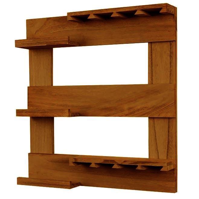 Полка для вина настенная из дерева Осака Охра (ПНК-000504)