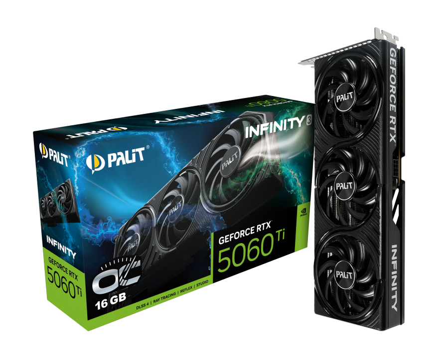 Видеокарта RTX 5060 Ti 16GB GDDR7 Infinity 3 OC Palit (NE7506TS19T1-GB2061S)