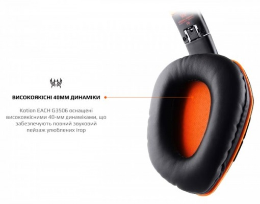 Наушники Kotion Each B3506 Black/Orange (ktb3506bt) - фото 6