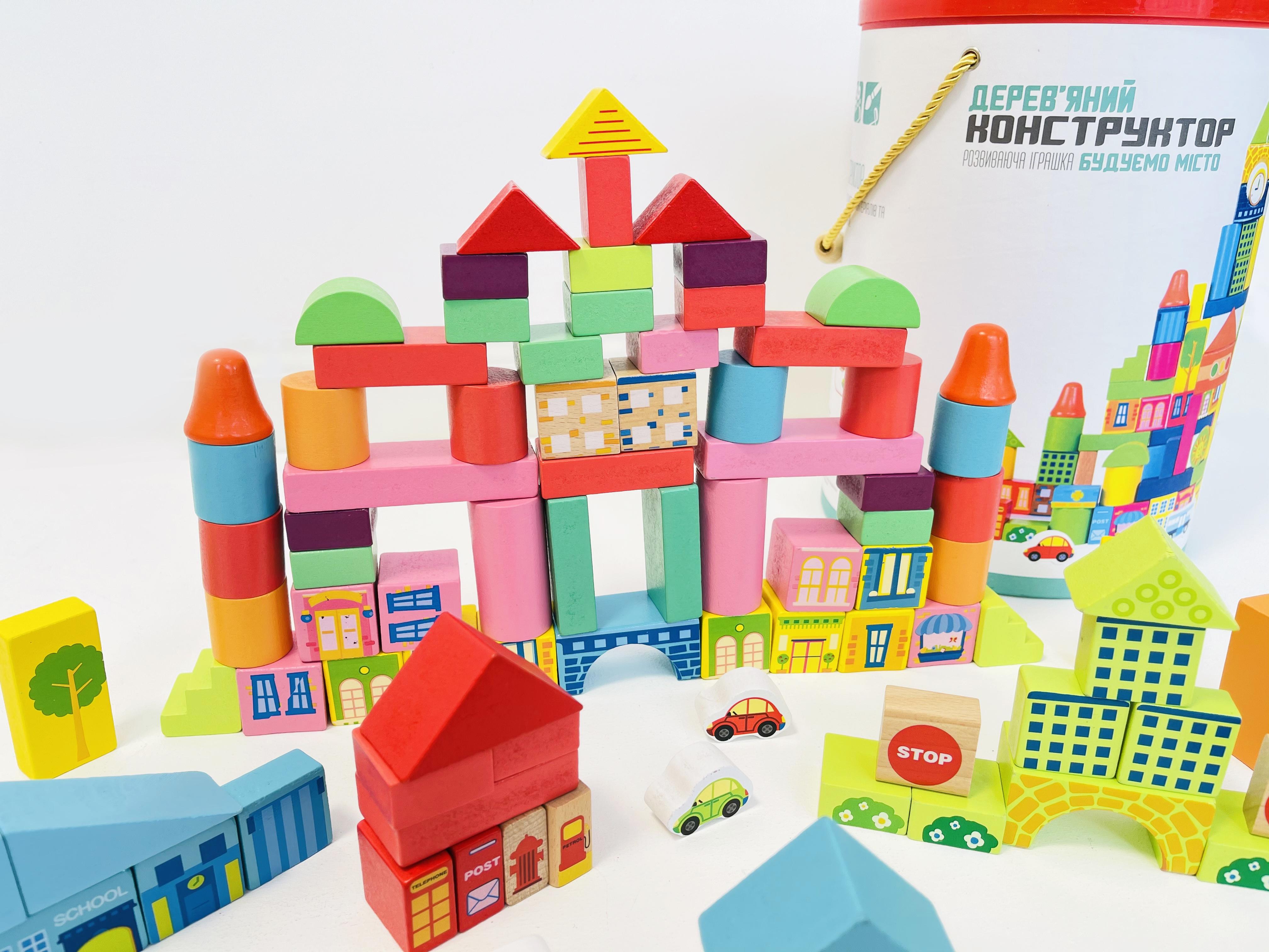Детская деревянная развивающая игрушка конструктор город Oray - фото 5 Детская деревянная развивающая игрушка конструктор город Oray - фото 5