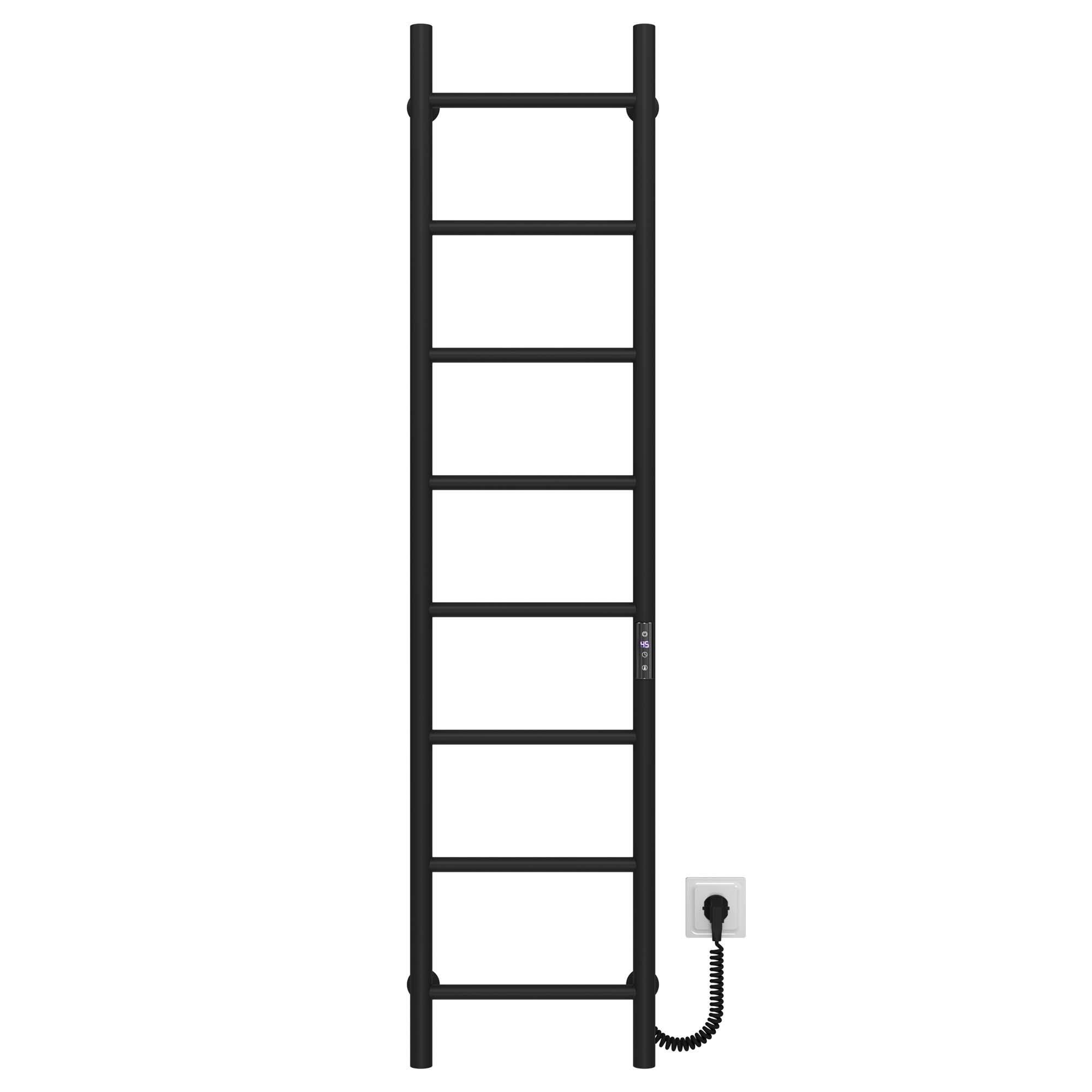 Полотенцесушитель электрический Deffi Орион П8 JD03 правое подключение нержавеющая сталь 300х1400 мм Черный (C.OR.140.30.8.EBR1)