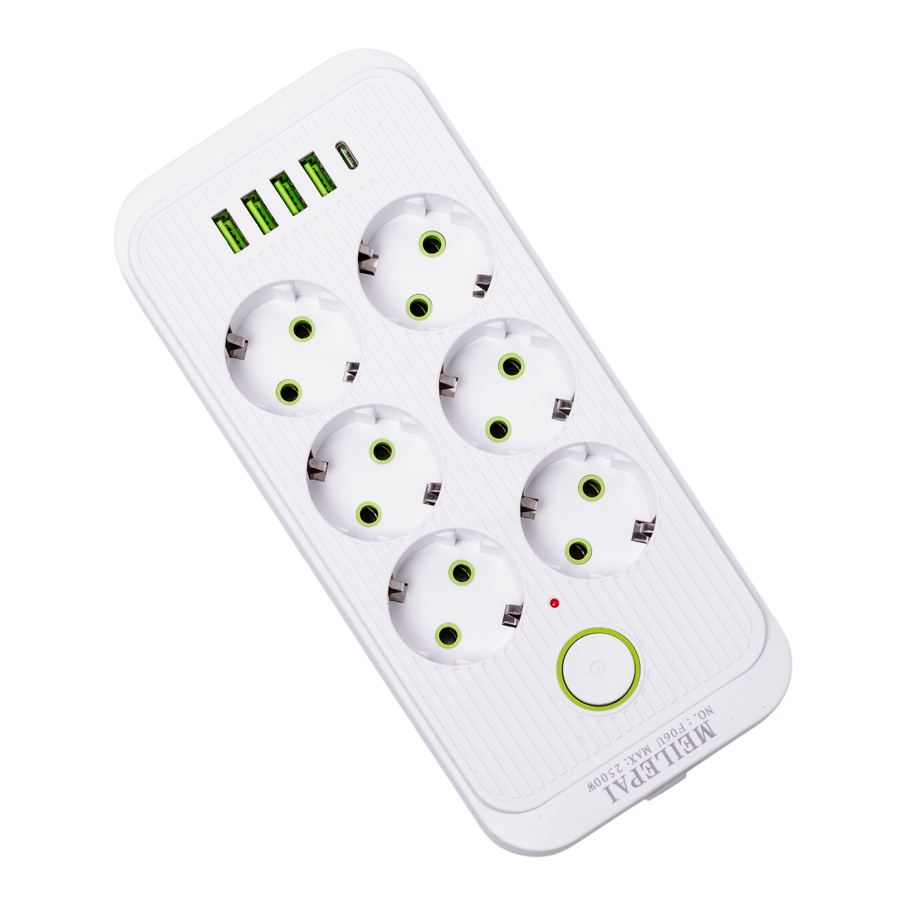 Фільтр мережевий HP-5-23 3 м F06U на 6 розеток 4 USB 1 Type-C та кнопкою відключення Білий (A-034384) - фото 3 Фільтр мережевий HP-5-23 3 м F06U на 6 розеток 4 USB 1 Type-C та кнопкою відключення Білий (A-034384) - фото 3