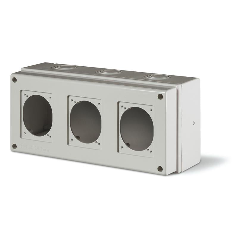 Корпус ДКС Quadro 3 посты с основой 70х87 мм IP66 328x150x115 мм Серый (DIS6721300)