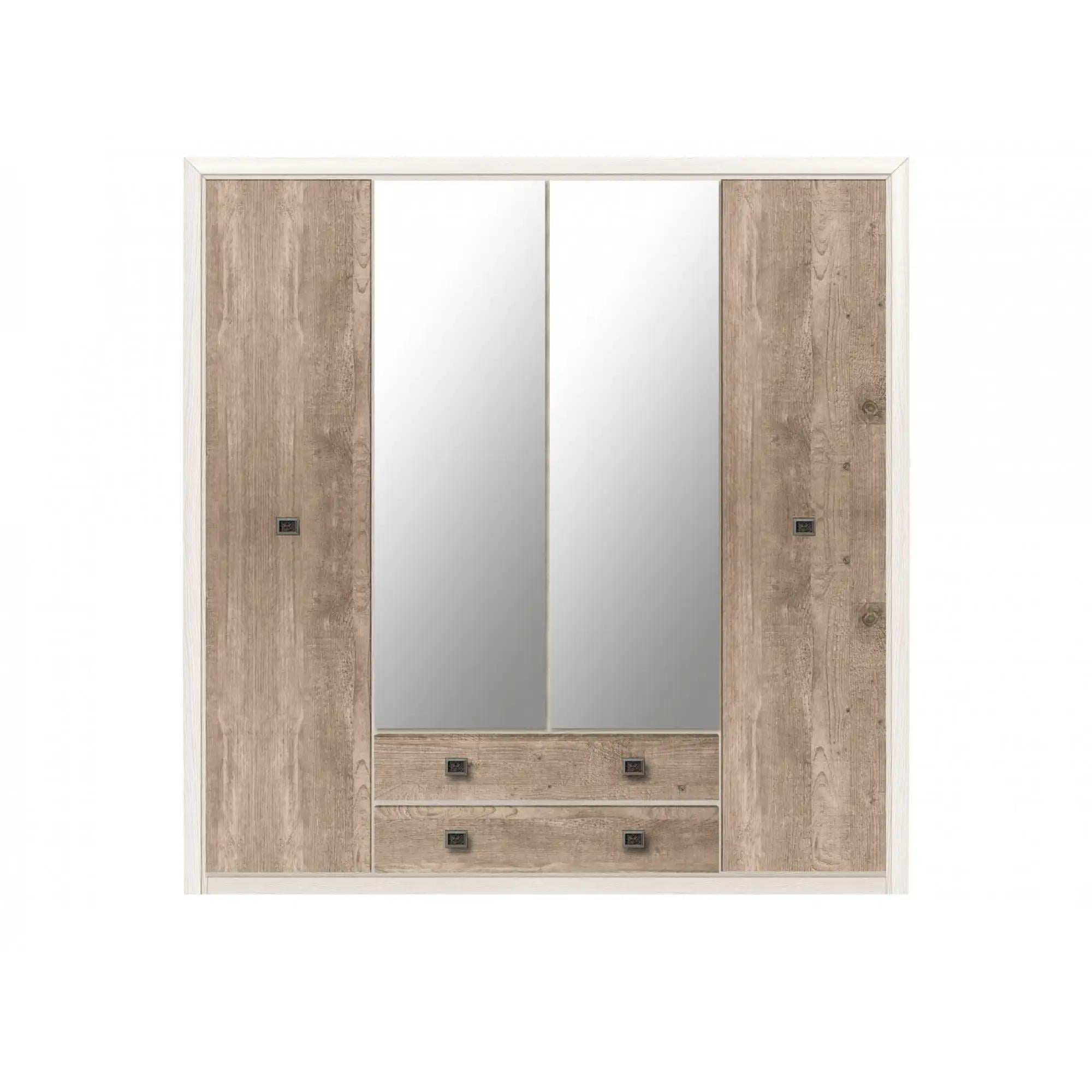 Шкаф с зеркалом ВМК Коэн 2 SZF4D2S в спальню Сосна аризонская/Дуб корабельный (GRB-1785)