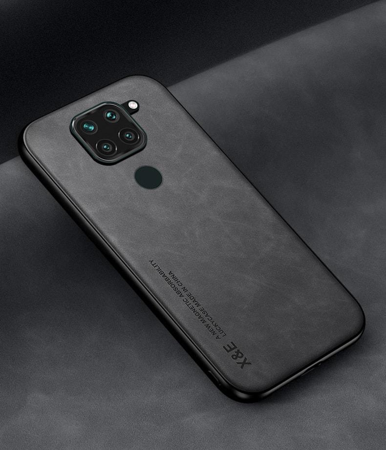 Кожаный чехол XnE Xiaomi Redmi Note 9 с металлической вставкой Black (34641-2B)