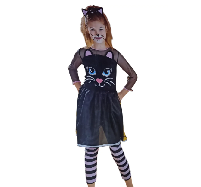 Костюм для Хэллоуина для девочки Котик М Разноцветный (400220) - фото 2 Костюм для Хэллоуина для девочки Котик М Разноцветный (400220) - фото 2