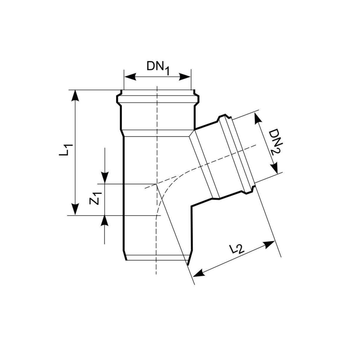 Тройник канализационный Magnaplast KG ПВХ 160x110 мм 87° (21330) - фото 2