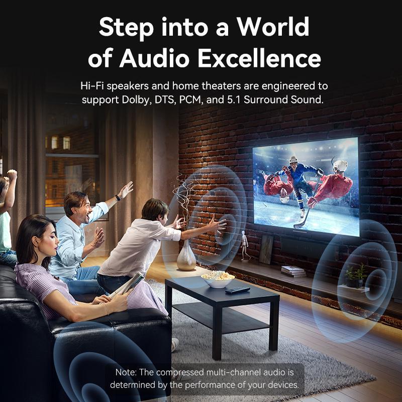 Кабель оптичний Vention mini Toslink-Toslink SPDIF Dolby Digital Аудіо Hi-Fi нейлонове обплетення 3 м Чорний (BKCBI) - фото 4 Кабель оптичний Vention mini Toslink-Toslink SPDIF Dolby Digital Аудіо Hi-Fi нейлонове обплетення 3 м Чорний (BKCBI) - фото 4