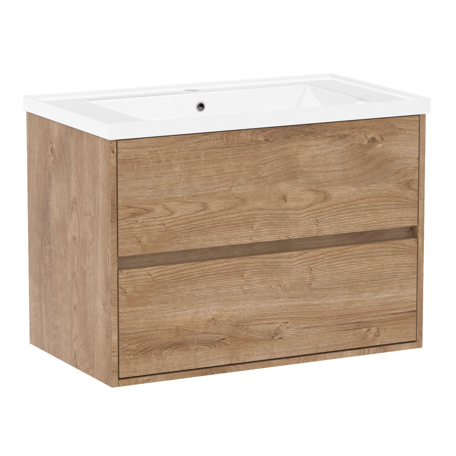 Тумба с умывальником подвесная VOLLE TEO 15-88-810Dr 81x52x46,5 см Коричневый (75455)