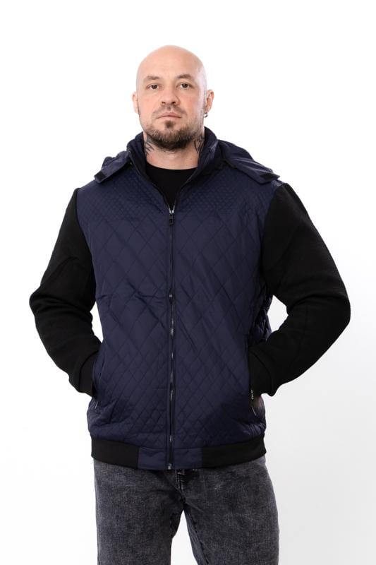 Куртка демісезонна чоловіча з відстібним капюшоном та кишенями Носи Своє XXL Темно-синій (14282) - фото 4 Куртка демісезонна чоловіча з відстібним капюшоном та кишенями Носи Своє XXL Темно-синій (14282) - фото 4