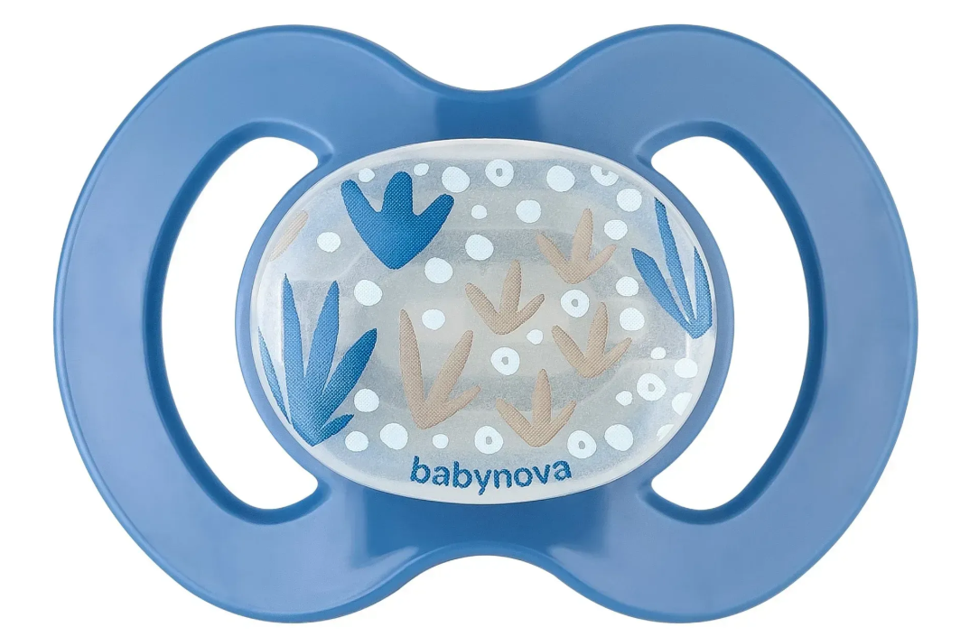 Пустушка силіконова Baby Nova ортодонтична нічна 0-6 міс. 1 шт. Блакитний (143927)